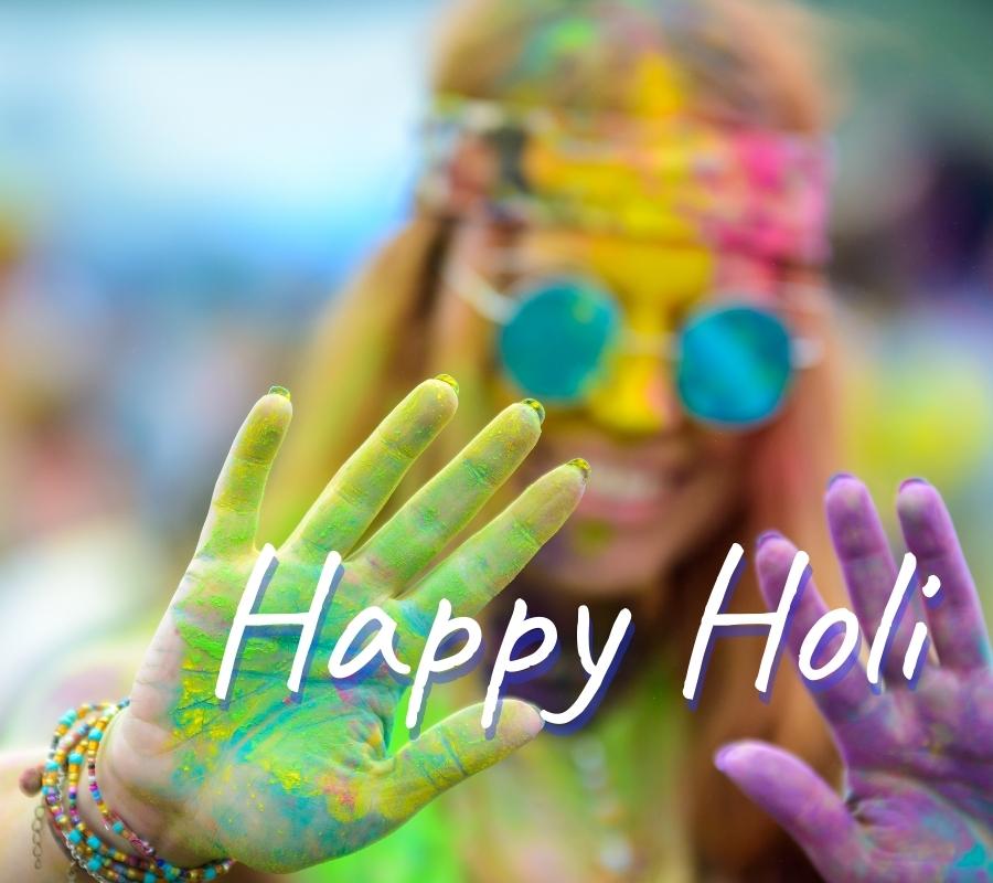 Happy Holi HD Images With Girl Download