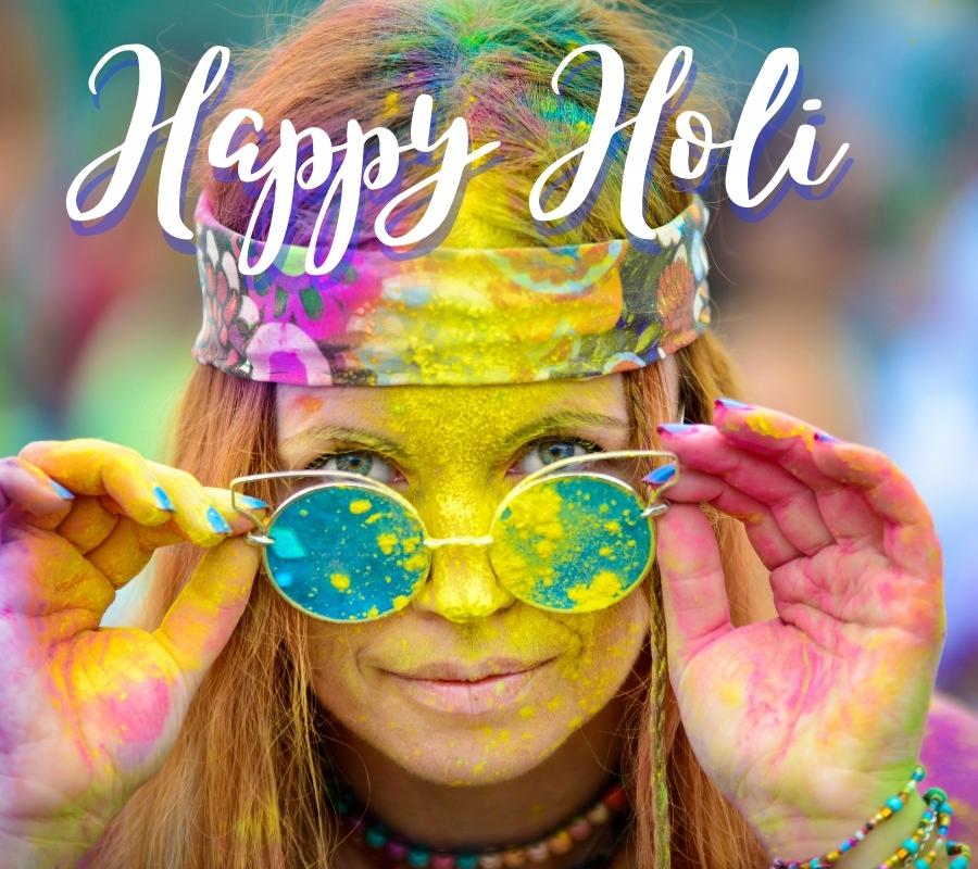 Happy Holi HD Pics With Girl Download