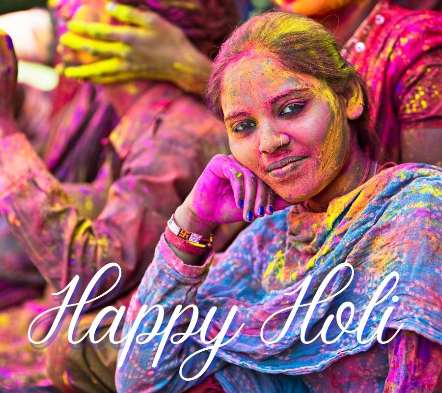 Happy Holi HD Pictures With Girl Download