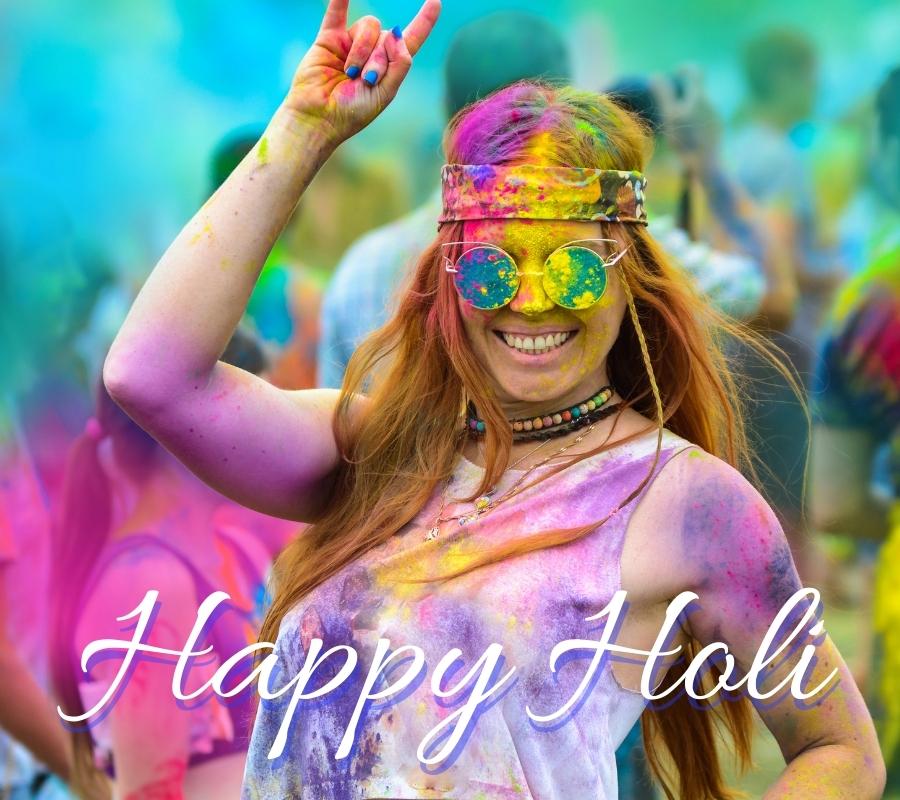 Happy Holi HD Photos With Girl Download