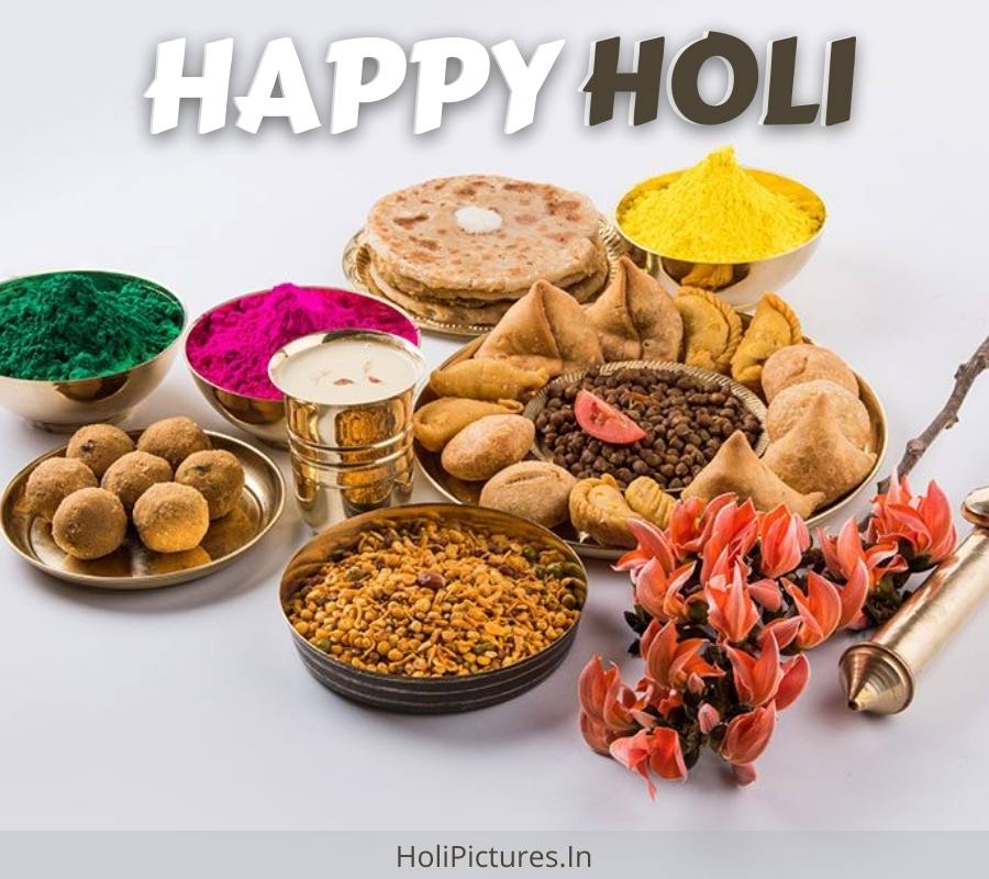 Happy Holi HD Pictures With Sweets Download For Whatsapp