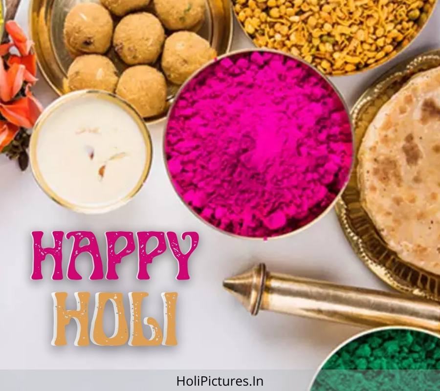 Happy Holi Pics With Sweets for Whatsapp
