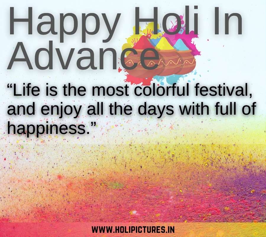 Happy Holi In Advance HD Picture for Whatsapp