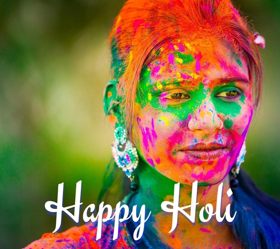Beautiful Happy Holi Pic With Girl